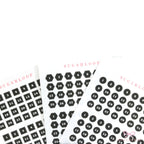 Black and White Mini Date Dot Bujo Planner Stickers: 0.25in (6 mm)