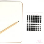 Black and White Mini Date Dot Bujo Planner Stickers: 0.25in (6 mm)