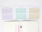 Pastel Mini Date Dot Bujo Planner Stickers: 0.25 in (6 mm)