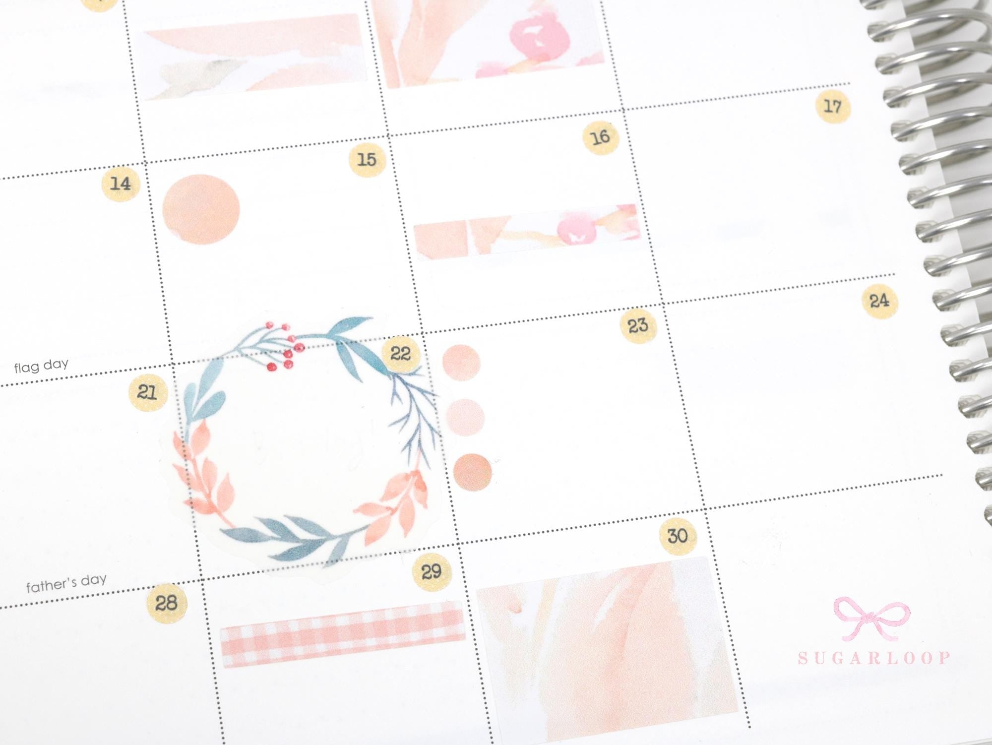 Pastel Mini Date Dot Bujo Planner Stickers: 0.25 in (6 mm)