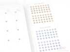 Neutral Mini Date Dot Bujo Planner Stickers: 0.25 in (6 mm)