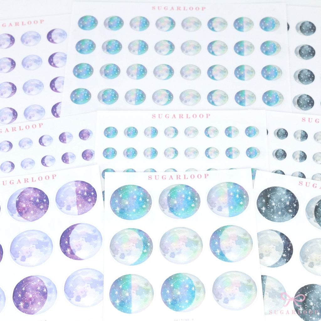 Moon Lunar Cycle Phases Planner & Journal Stickers