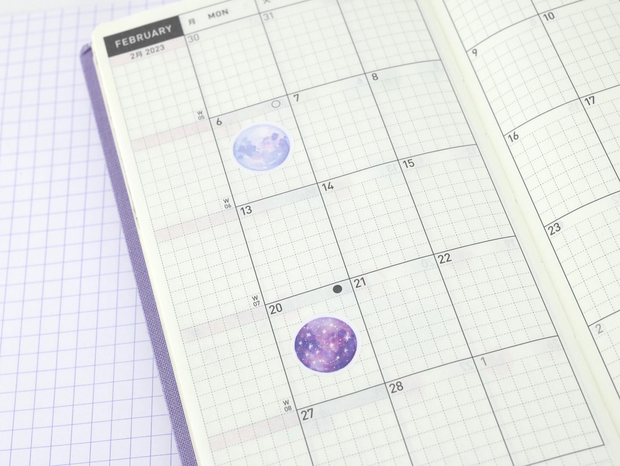 Moon Lunar Cycle Phases Planner & Journal Stickers