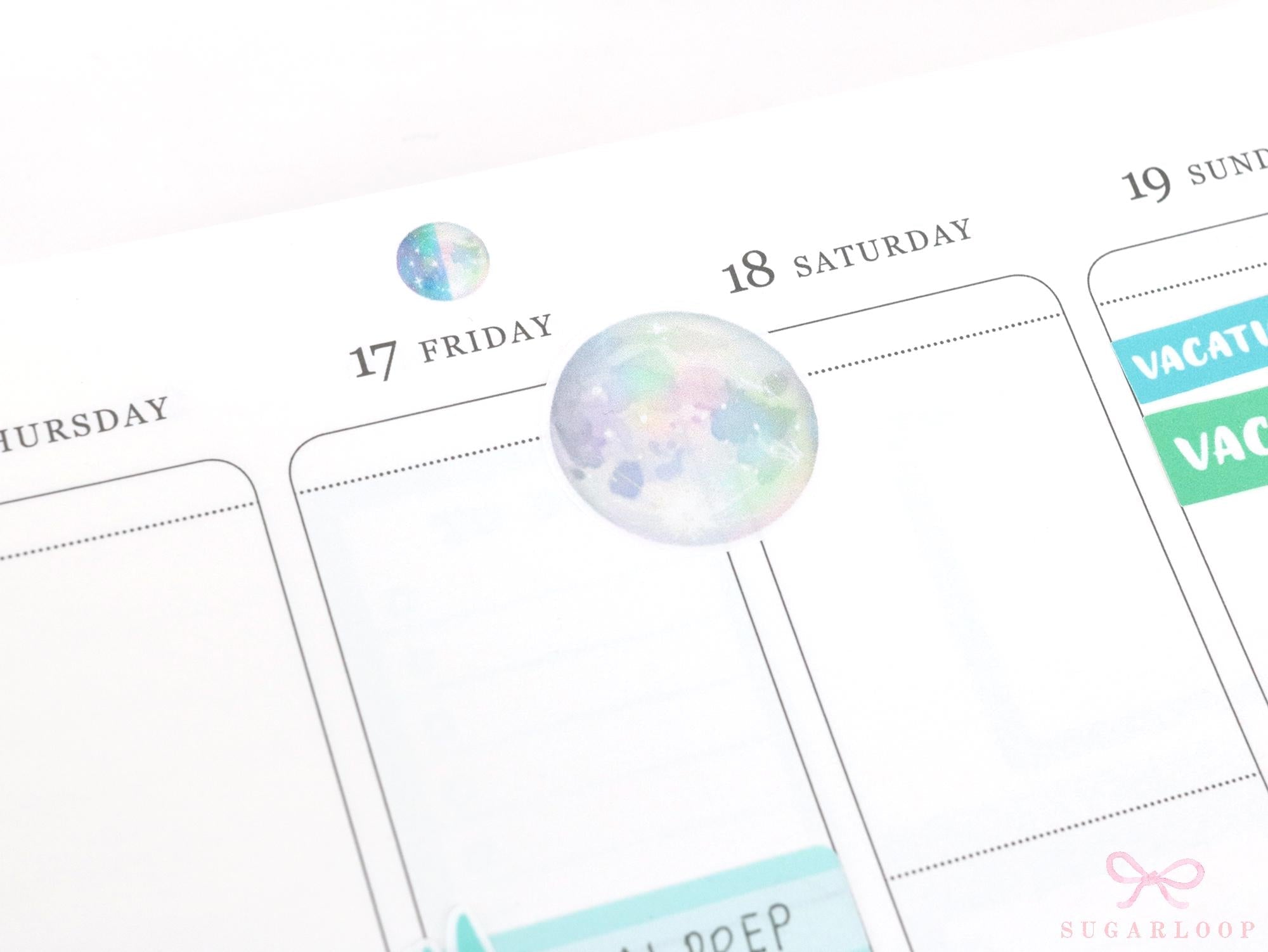 Moon Lunar Cycle Phases Planner & Journal Stickers