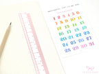 Multicolor Handlettered Date Bujo Planner Stickers