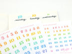 Multicolor Handlettered Date Bujo Planner Stickers
