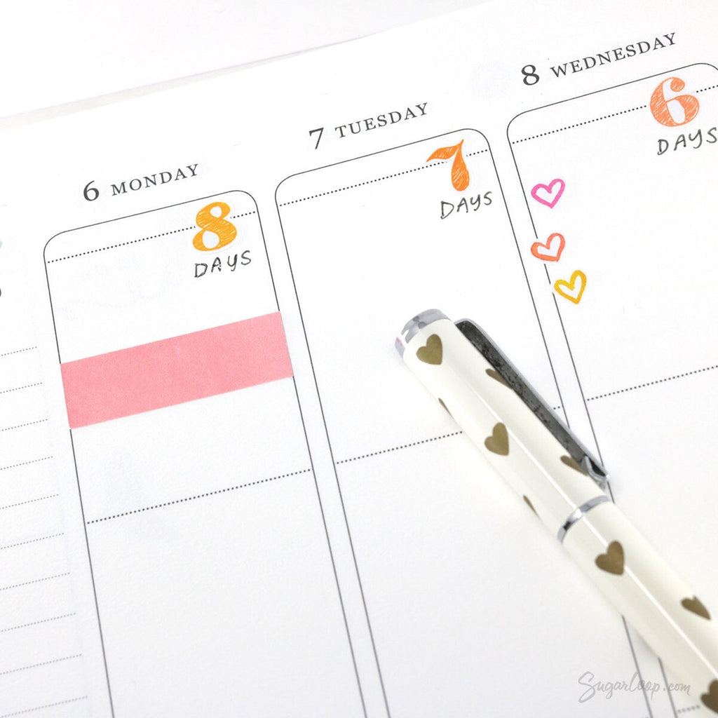 Multicolor Handlettered Date Bujo Planner Stickers