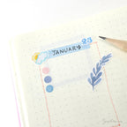 Multicolor Handlettered Date Bujo Planner Stickers