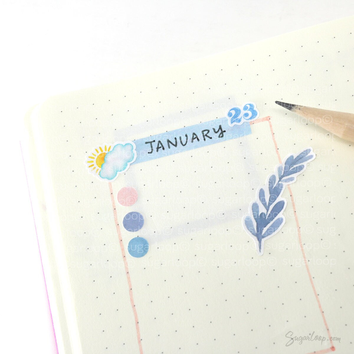Multicolor Handlettered Date Bujo Planner Stickers