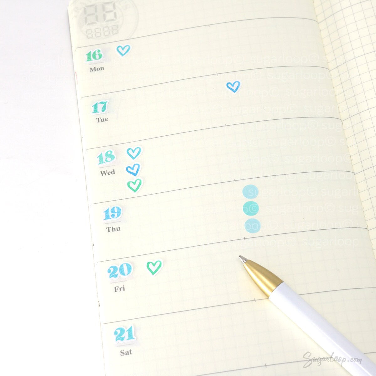 Multicolor Handlettered Date Bujo Planner Stickers