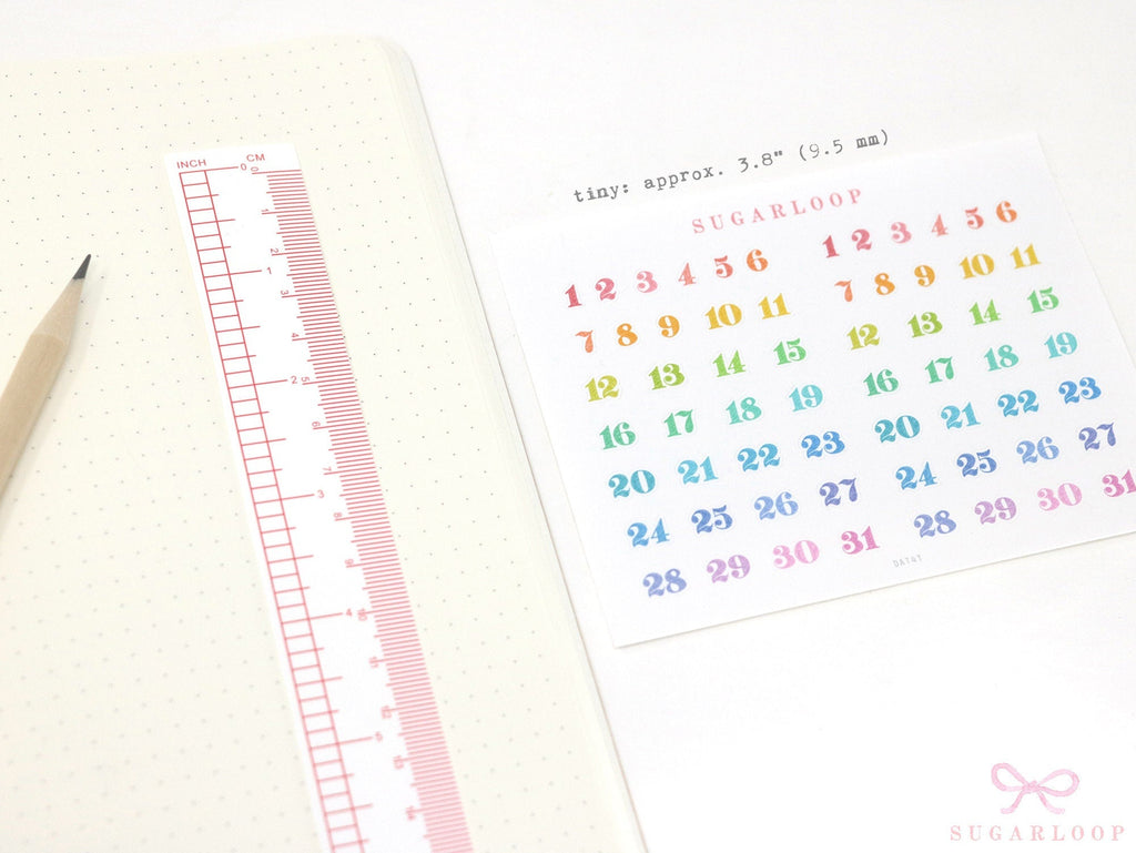 Multicolor Handlettered Date Bujo Planner Stickers