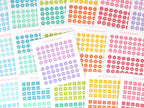 Bundle - One Year's Worth of Date Stickers - Choice of Dot, Hexagon or Square