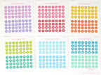 Bundle - One Year's Worth of Date Stickers - Choice of Dot, Hexagon or Square