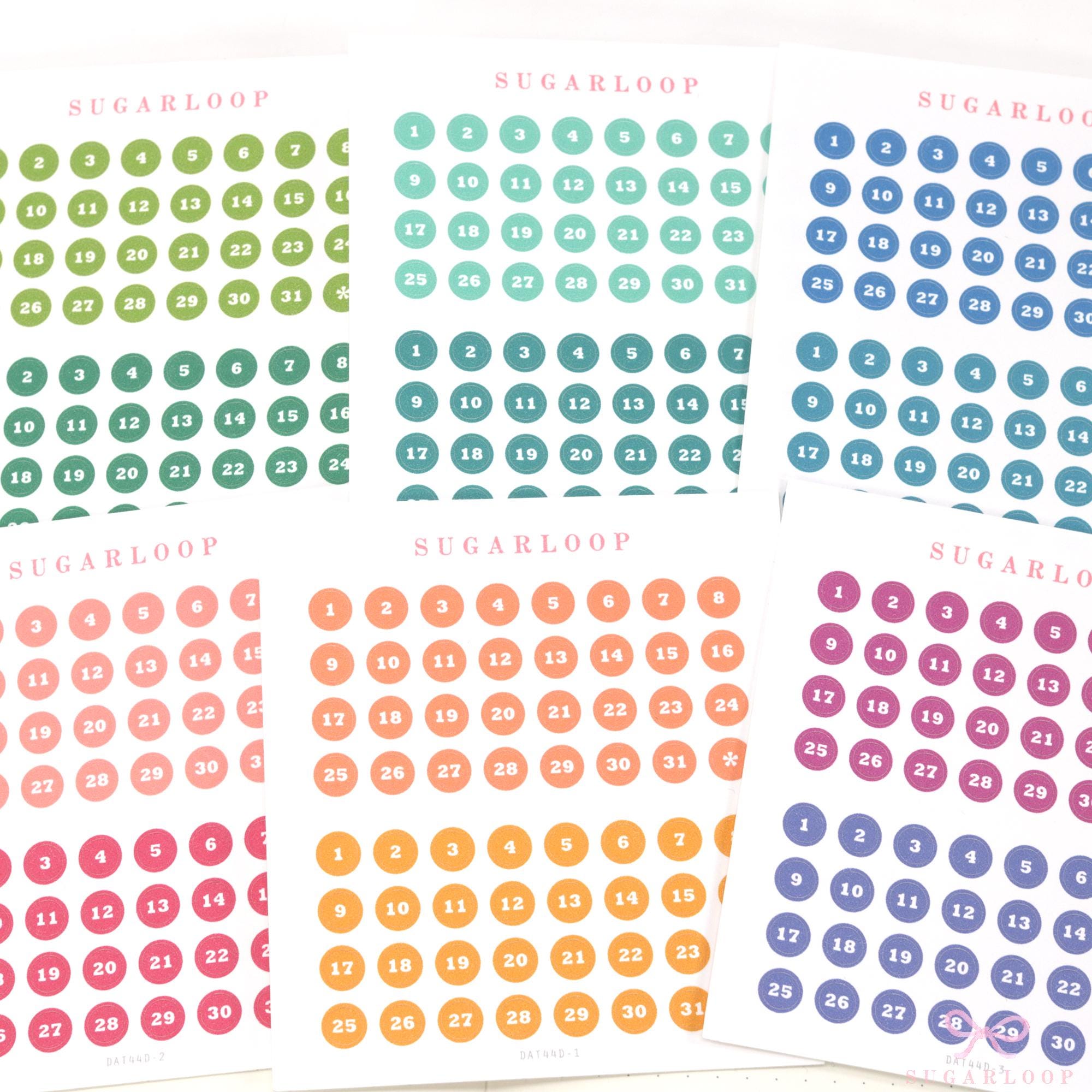 One Year Bundle or Individual Sheets of Dates