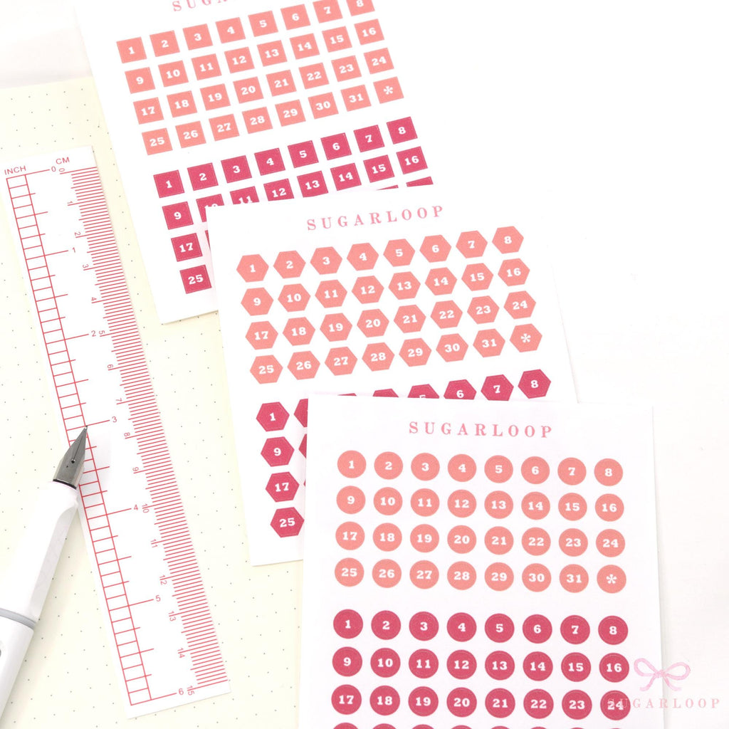 One Year Bundle or Individual Sheets of Dates