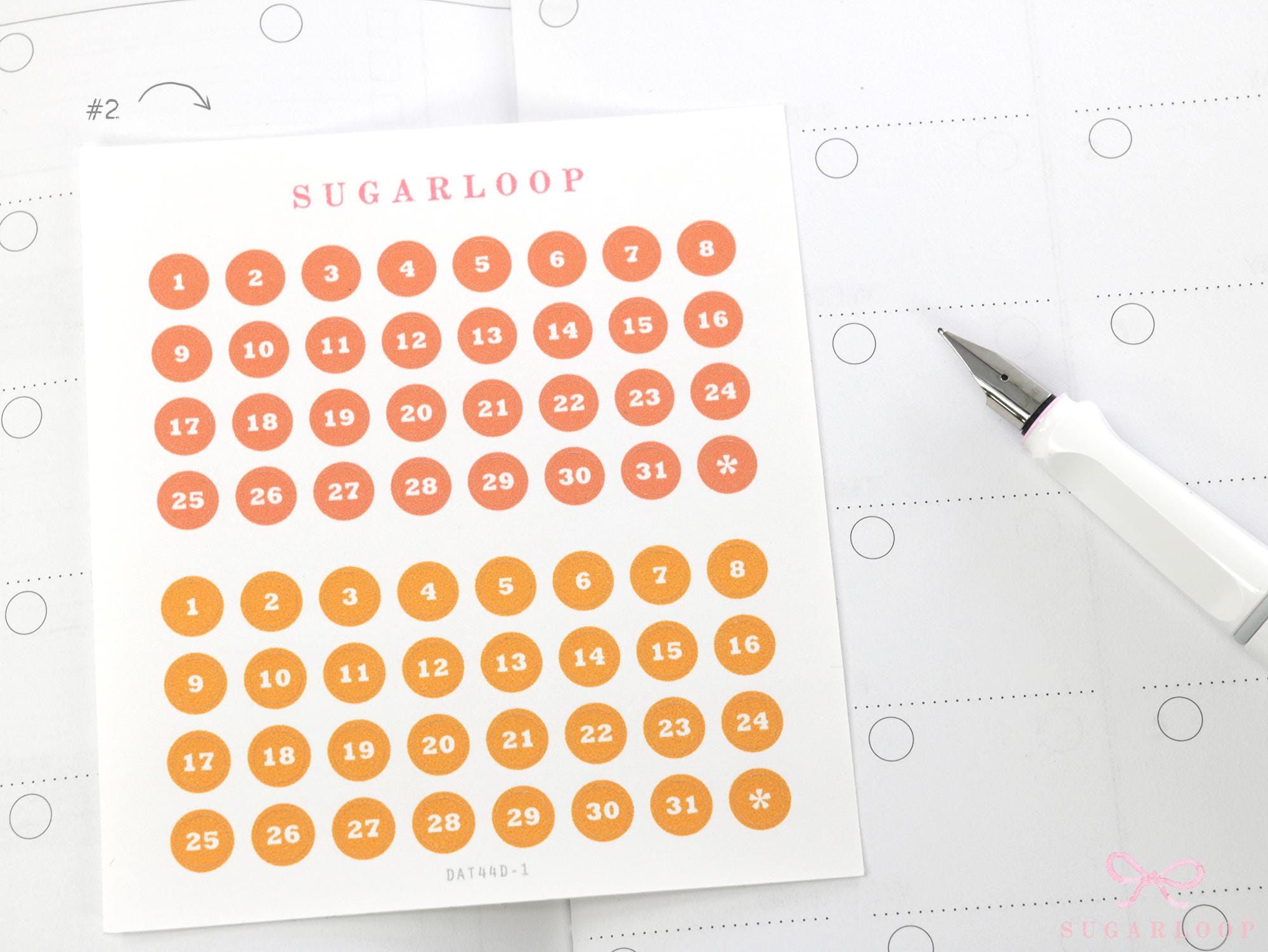 One Year Bundle or Individual Sheets of Dates