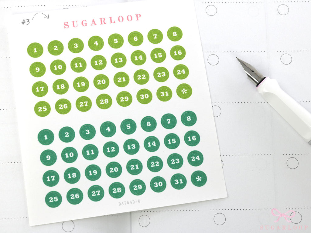 One Year Bundle or Individual Sheets of Dates