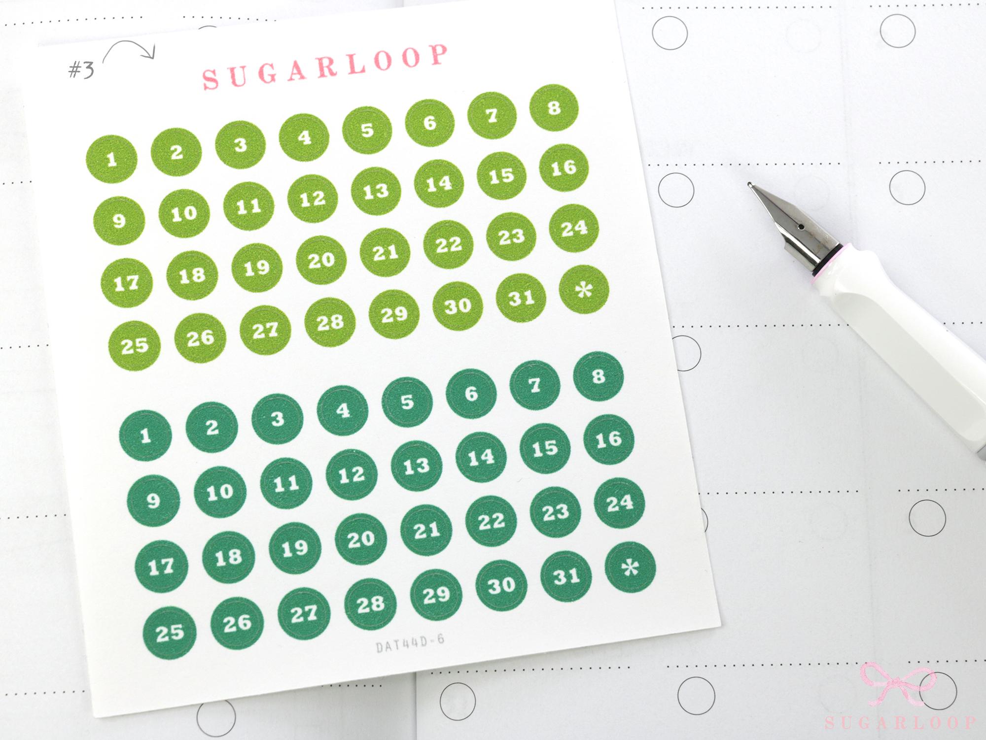 One Year Bundle or Individual Sheets of Dates