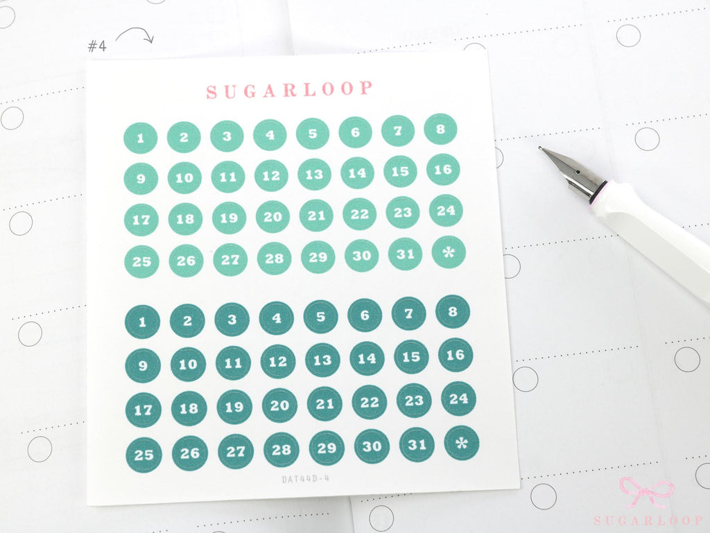 One Year Bundle or Individual Sheets of Dates