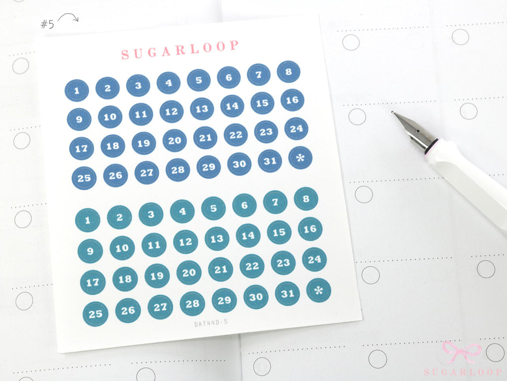 One Year Bundle or Individual Sheets of Dates