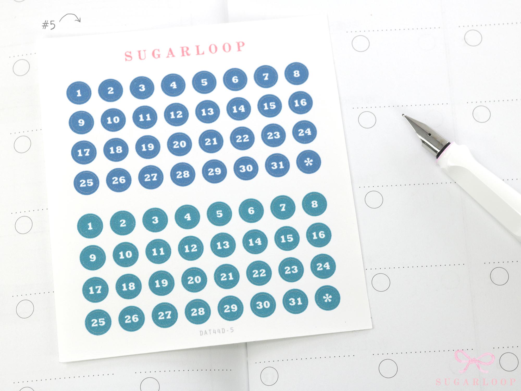 One Year Bundle or Individual Sheets of Dates