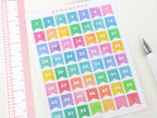 Watercolor 1-52 Weeks Planner & Bujo Flags