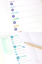 Date Dot Flag Hexagon Handwritten Bujo Planner Stickers: 0.375 in 1 cm 10 mm