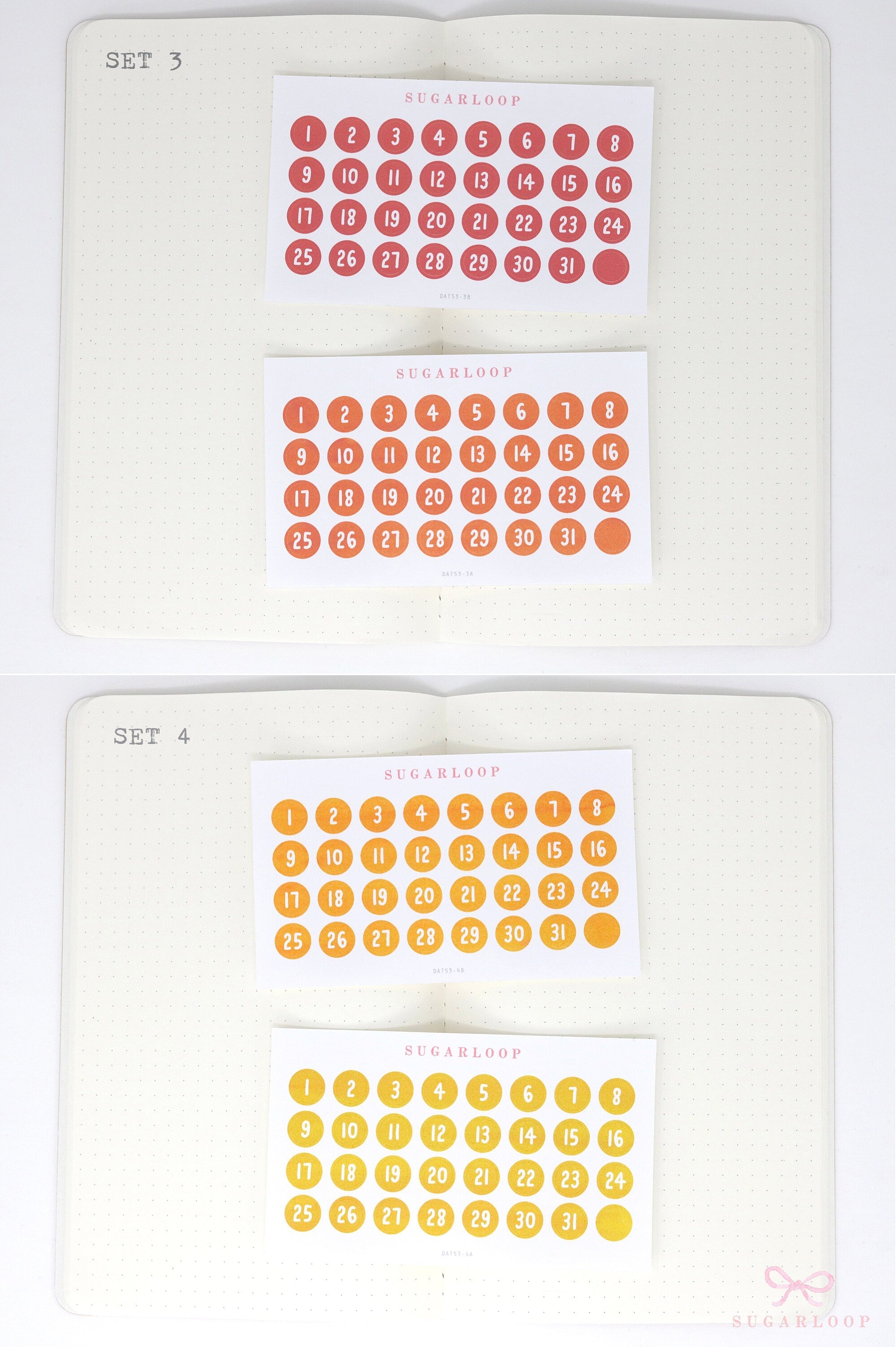 Date Dot Flag Hexagon Handwritten Bujo Planner Stickers: 0.375 in 1 cm 10 mm