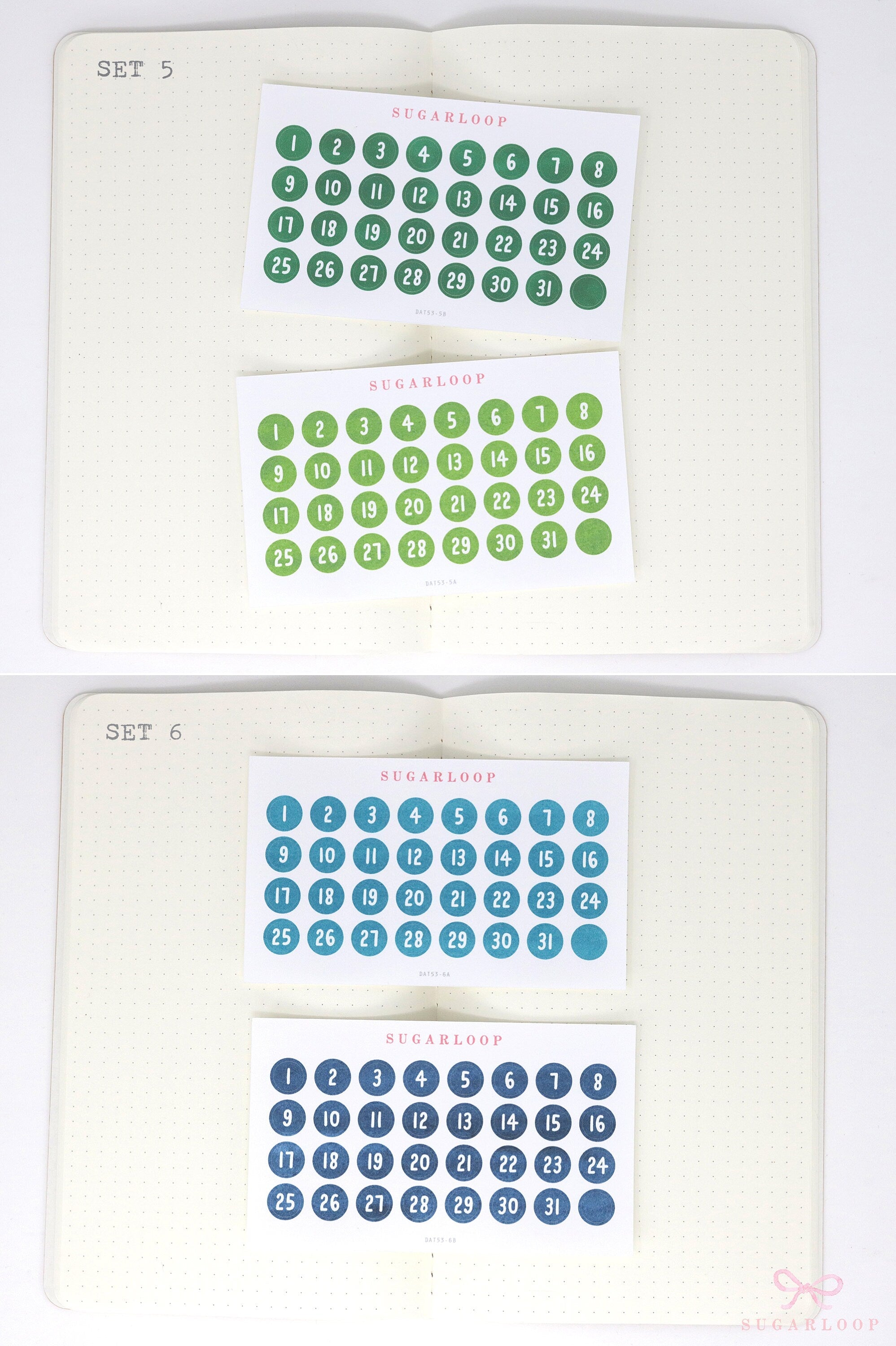 Date Dot Flag Hexagon Handwritten Bujo Planner Stickers: 0.375 in 1 cm 10 mm