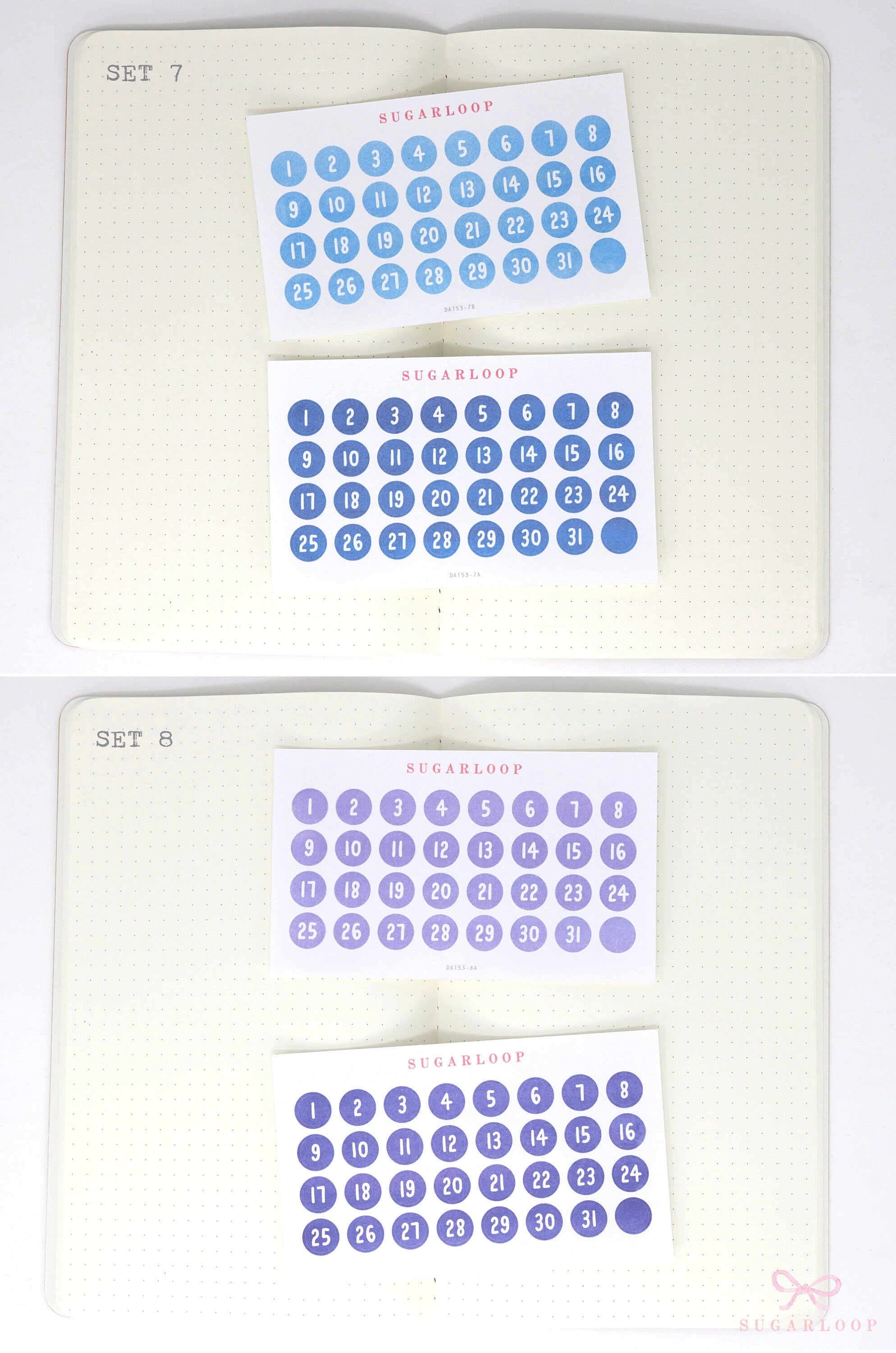 Date Dot Flag Hexagon Handwritten Bujo Planner Stickers: 0.375 in 1 cm 10 mm