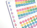 Cute Kawaii Colorful Rainbow Date Number Stickers