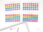 Cute Kawaii Colorful Rainbow Date Number Stickers
