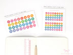 Cute Kawaii Colorful Rainbow Date Number Stickers