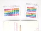 Cute Kawaii Colorful Rainbow Date Number Stickers
