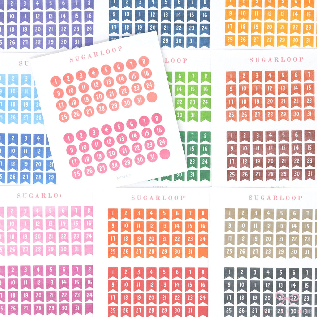 Date Dot Flag Hexagon Handwritten Bujo Planner Stickers: 0.25 in 6 mm
