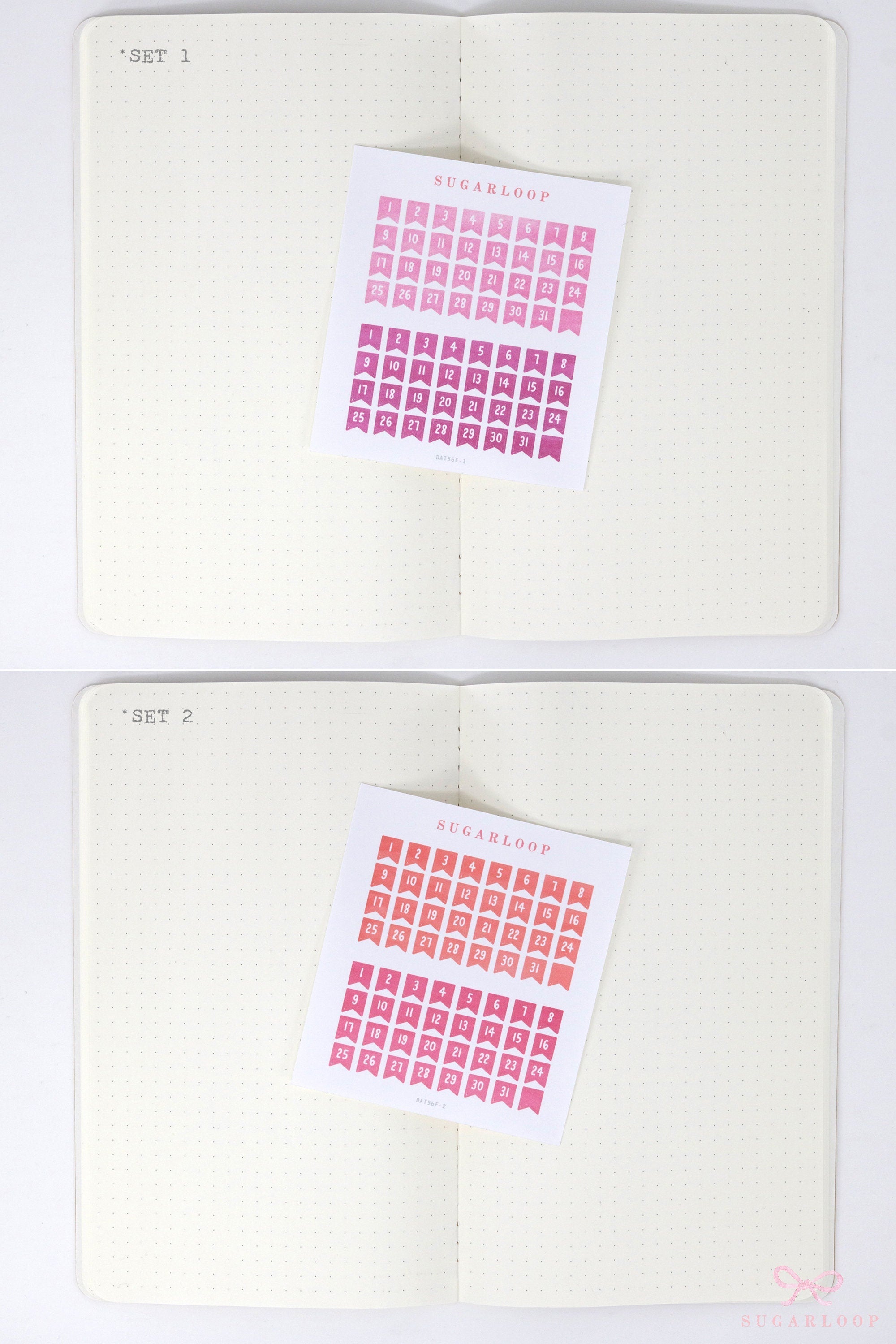 Date Dot Flag Hexagon Handwritten Bujo Planner Stickers: 0.25 in 6 mm