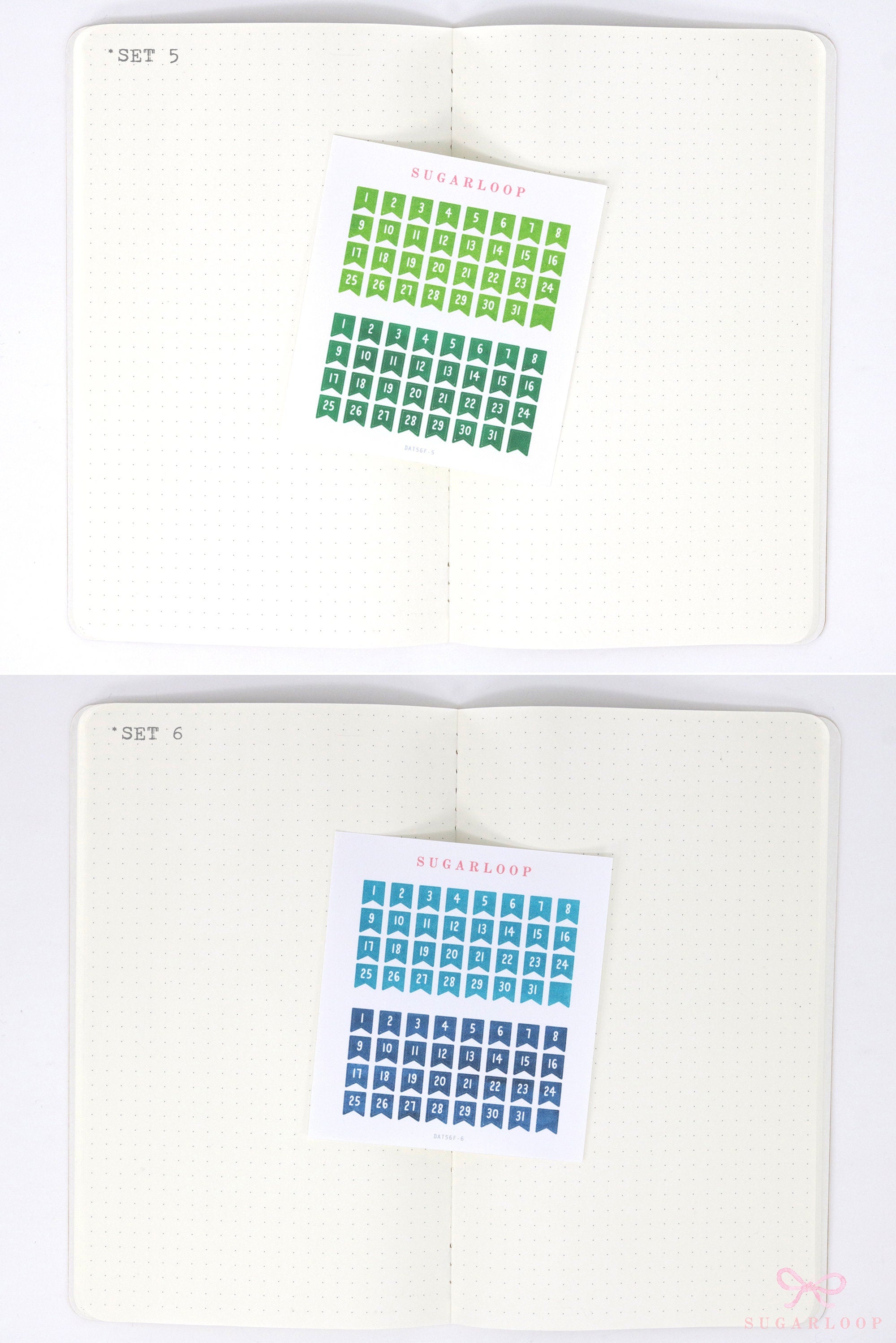 Date Dot Flag Hexagon Handwritten Bujo Planner Stickers: 0.25 in 6 mm