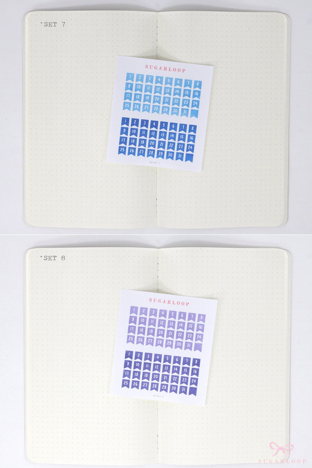 Date Dot Flag Hexagon Handwritten Bujo Planner Stickers: 0.25 in 6 mm