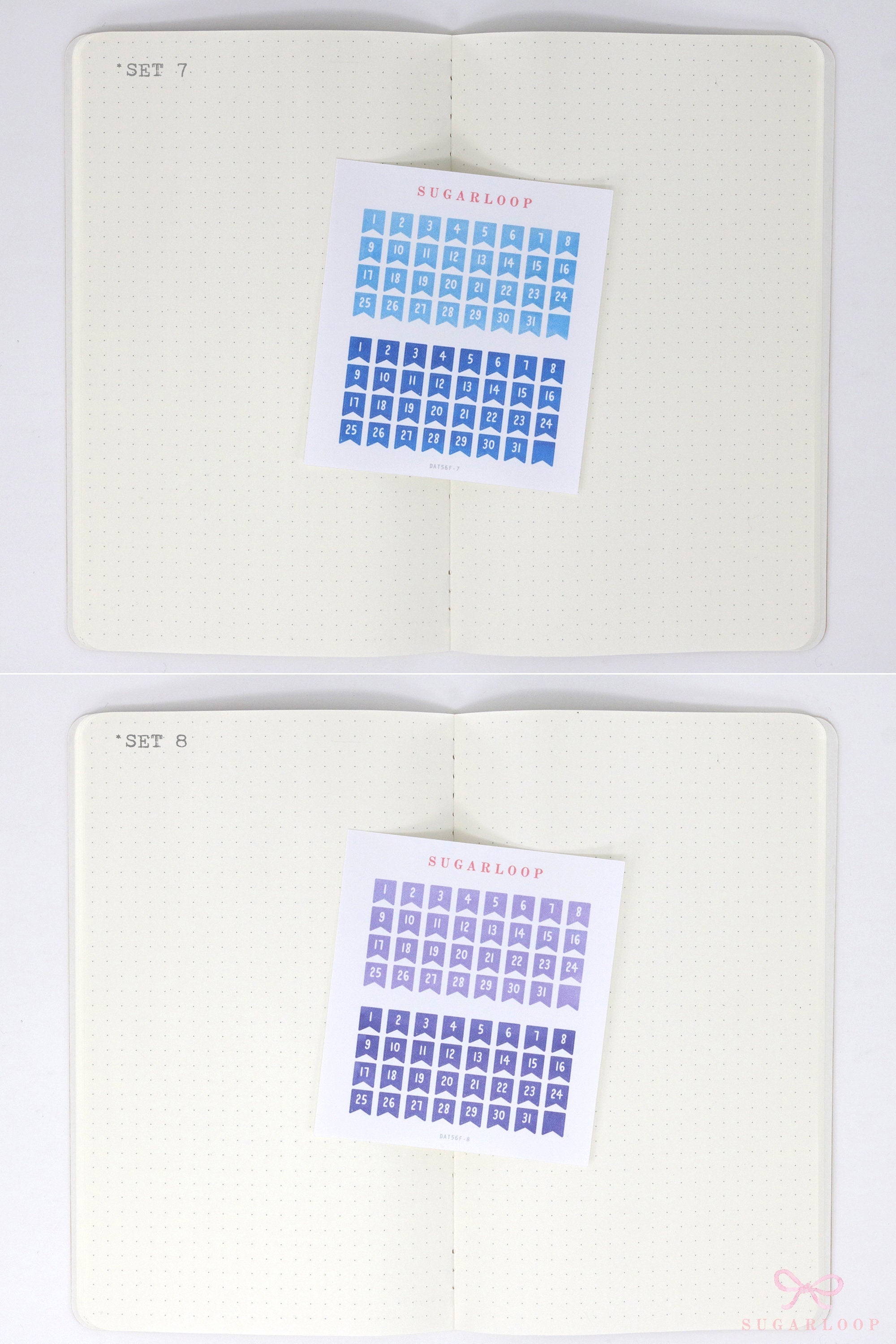 Date Dot Flag Hexagon Handwritten Bujo Planner Stickers: 0.25 in 6 mm