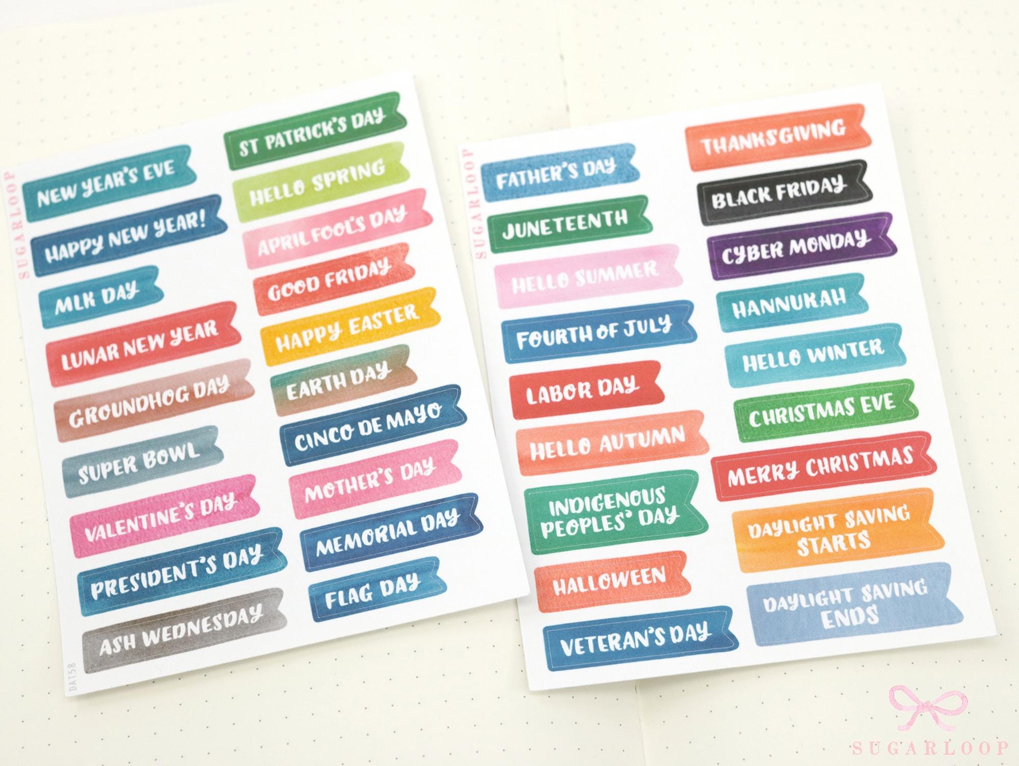 USA Public Holidays Seasonal Planner & Journal Stickers