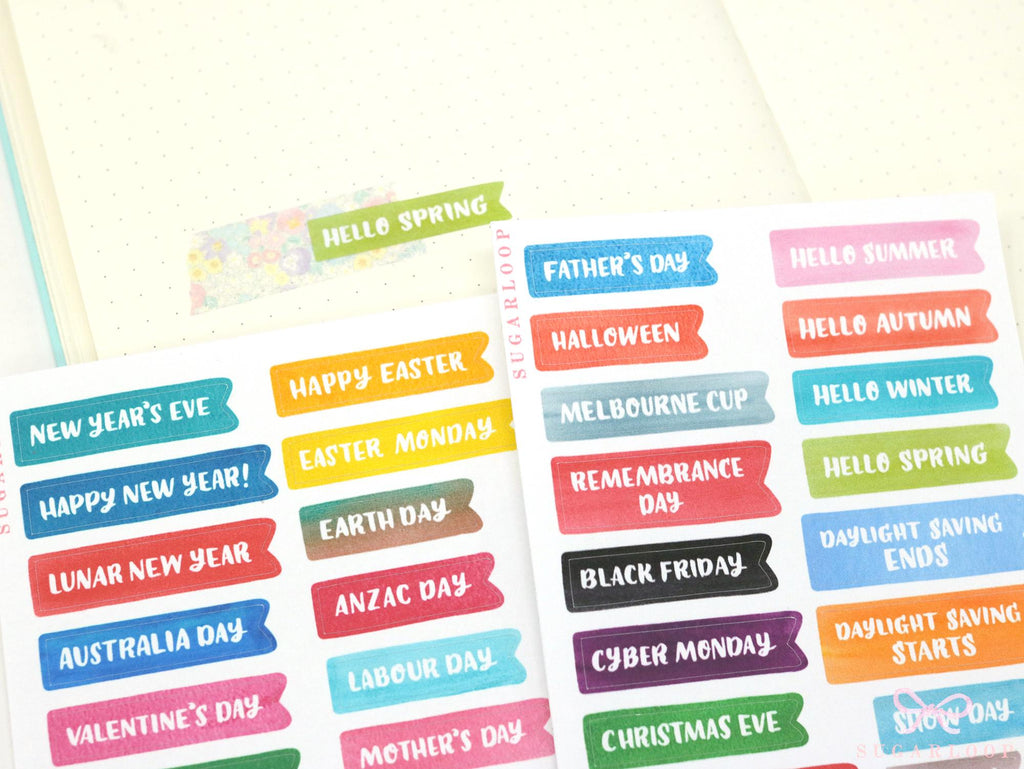 Australian Public Holiday Planner & Journal Stickers