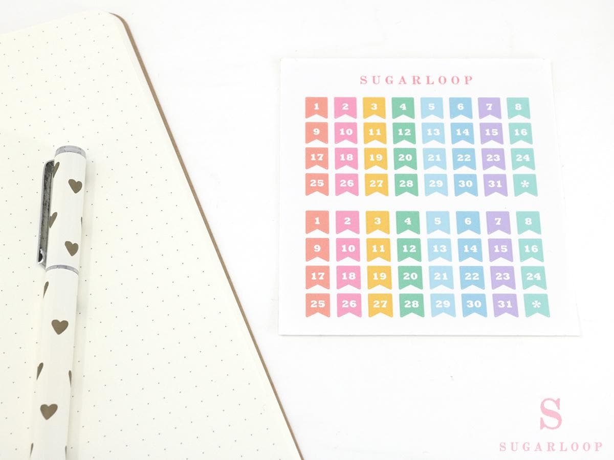 Multicolor Mini Date Dot Bujo Planner Stickers: 0.25in (6 mm)