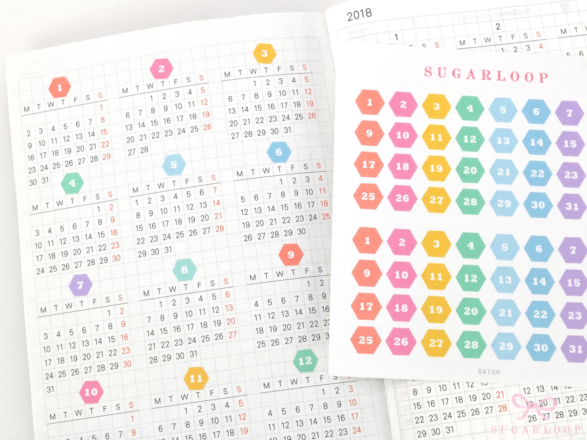 Multicolor Mini Date Dot Bujo Planner Stickers: 0.25in (6 mm)