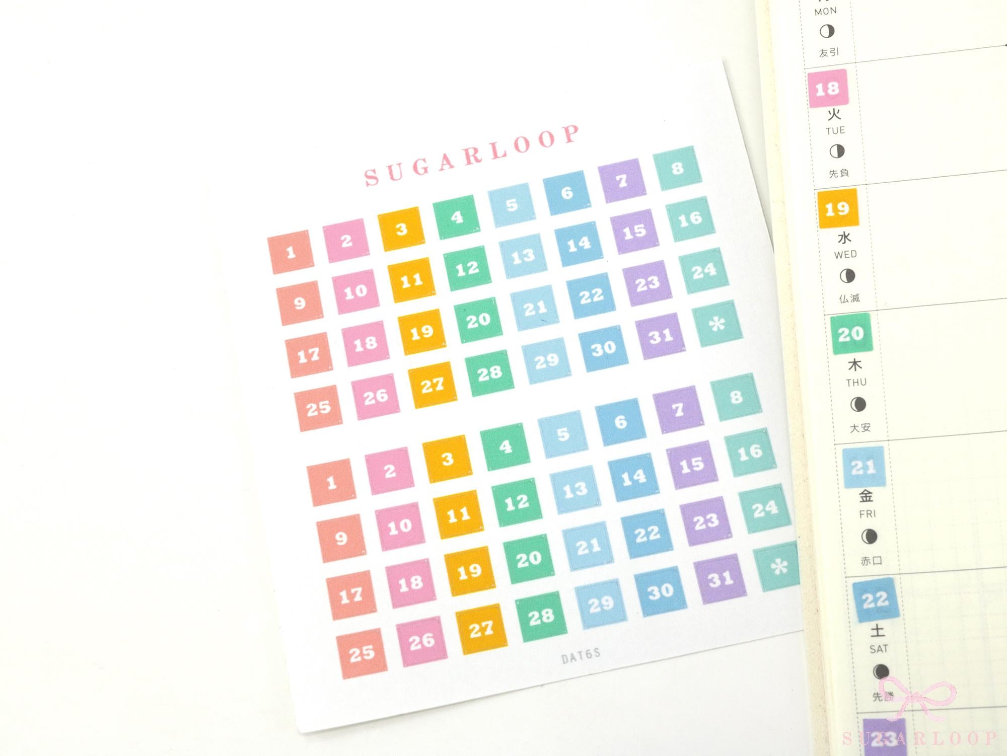 Multicolor Mini Date Dot Bujo Planner Stickers: 0.25in (6 mm)