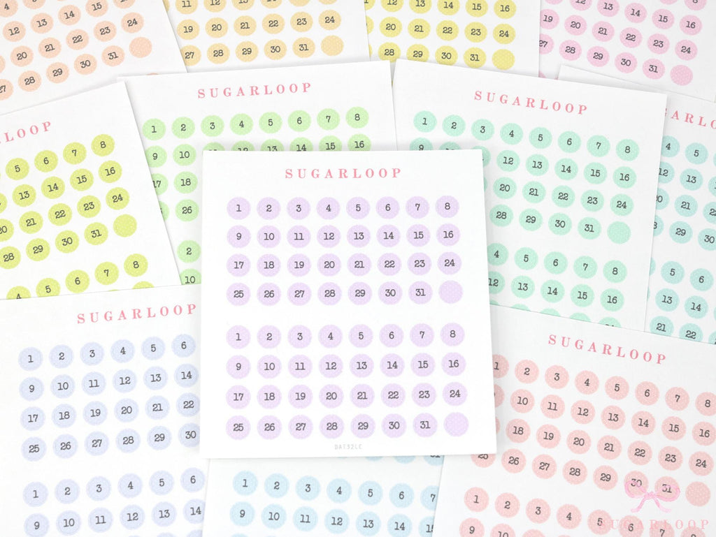 Mini Date Dot Planner & Journal Stickers Bundle: 0.25 in (6 mm)