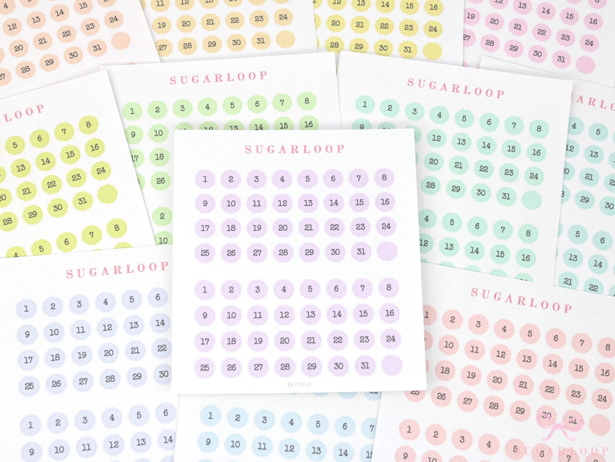 Mini Date Dot Planner & Journal Stickers Bundle: 0.25 in (6 mm)