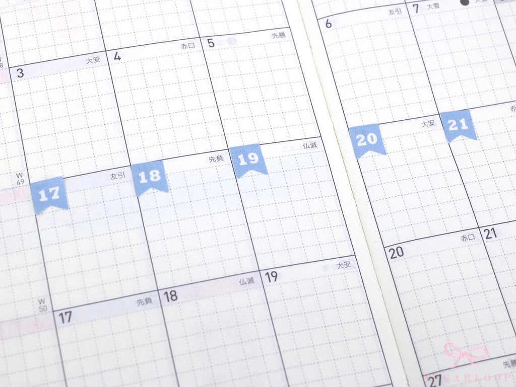 Mini Date Flags Planner and Journal Stickers: Journaling Hobonichi Travelers Notebook