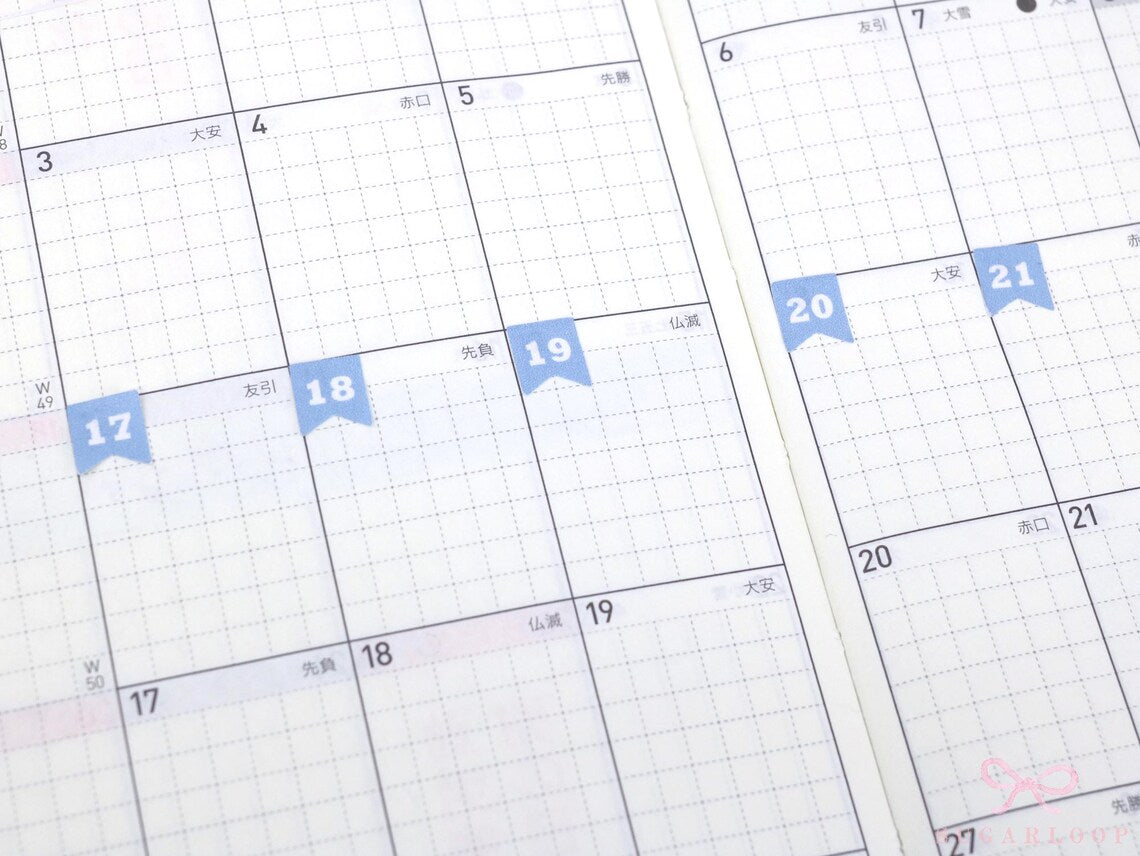 Mini Date Flags Planner and Journal Stickers: Journaling Hobonichi Travelers Notebook