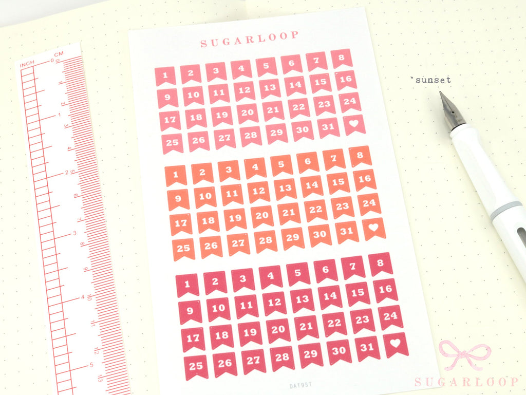 Mini Date Flag Planner and Journal Stickers: Bundle Available  Re-date  Undated  Journaling  Hobo