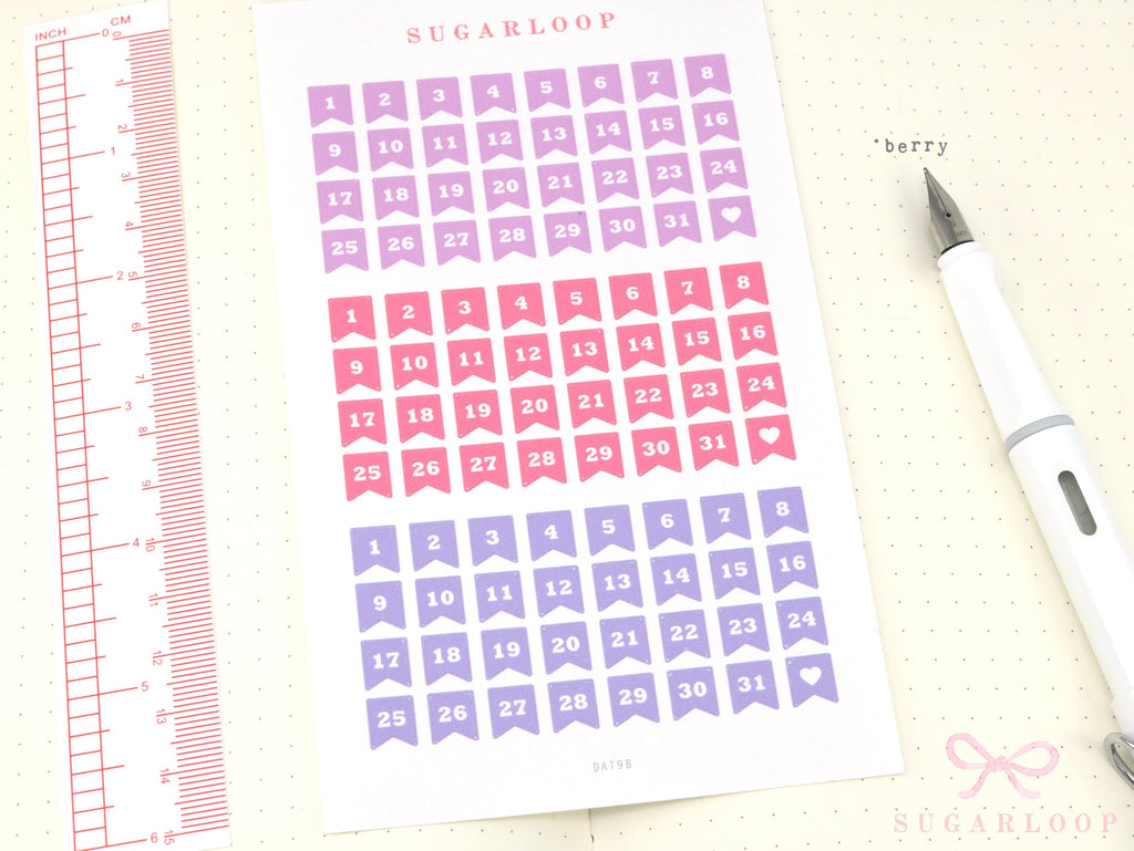 Mini Date Flag Planner and Journal Stickers: Bundle Available  Re-date  Undated  Journaling  Hobo